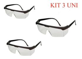 KIT 3 Oculos De Proteção Jaguar Incolor Kalipso Anvisa Nf-e KIT 3 Oculos De Proteção Jaguar Incolor Kalipso Anvisa Nf-e