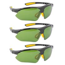 Kit 3 Óculos De Segurança Verde Proteção Trabalho Epi Vonder