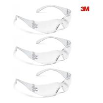 Kit 3 Óculos Proteção Epi 3M Virtua Incolor Epi Anti Risco