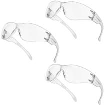 Kit 3 Oculos Protecao Seguranca Epi Ajustavel Barato Olho Incolor