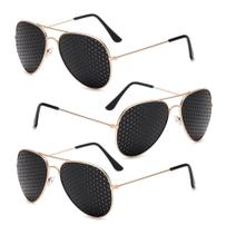 Kit 3 Óculos Reticulado Aviador Cobreado yoga melhor visão