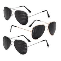 kit 3 Óculos Reticulados Aviador 1 cobreado E 2 Cromados Miopia