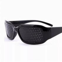 Kit 3 Oculos Reticulados Preto Furadinho Anti-fadiga Pinhole