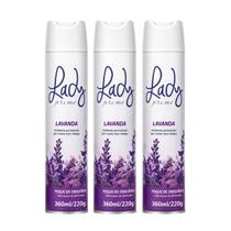 Kit 3 Odorizador de Ambiente Lavanda Lady Prime 360ml