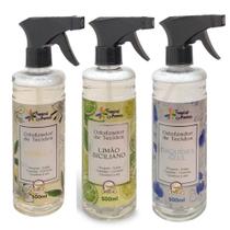 Kit 3 Odorizadores De Tecido E Roupas 500ml Aroma Tropical