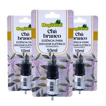 Kit 3 Odorizante Essência para Difusor Elétrico Chá Branco Mogilândi 10ml