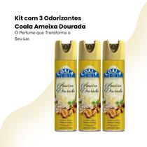 Kit 3 Odorizantes de Ambientes em spray Coala Ameixa Dourada 400ml. Perfume Aconchegante e Exclusivo para o Lar