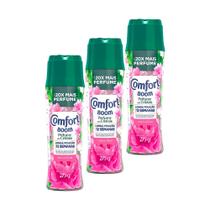 Kit 3 Odorizantes de Roupas Comfort Boom Perfume em Cristais Euforia Floral 275g
