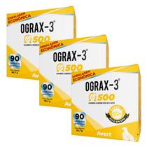 Kit 3 Ograx 3 Suplemento Cães Gatos Avert 90 Cápsulas 500mg