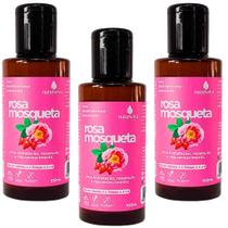 Kit 3 Óleo Capilar Natuseiva 100ml - Hidratação e Nutrição para Pele e Cabelos - Abacate, Uva, Mosqueta, Coco e Rícino