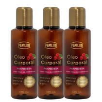 Kit 3 Óleo Corporal Framboesa 120Ml - Pepilon