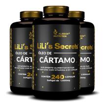 Kit 3 Óleo De Cártamo 240 cápsulas softgels Lilis Secrets