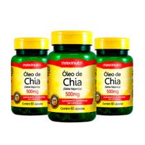Kit 3 Oleo de Chia 500mg 60 Capsulas Maxinutri