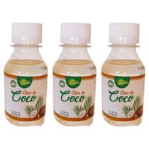 Kit 3 Óleo de Coco 100% Natural 100mL Aroeira Cosmética - Vegano, Capilar e Corporal Alta Hidratação