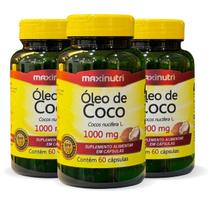 Kit 3 Óleo de Coco 1000mg 60 cápsulas Maxinutri Kit 3 Óleo de Coco 1000mg 60 cápsulas Maxinutri