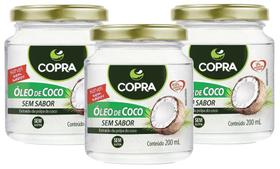 Kit 3 Oleo De Coco Copra Sem Sabor 200Ml