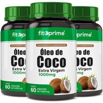 Kit 3 Óleo De Coco Extra Virgem 1000Mg 60 Cápsulas Fitoprime