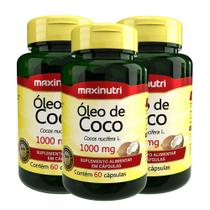 Kit 3 Óleo de Coco Extra Virgem 60 Capsulas 1000mg Maxinutri