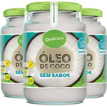 Kit 3 Óleo de coco sem sabor Qualicôco 500ml