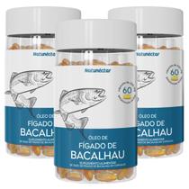Kit 3 Óleo de Fígado de Bacalhau 180 Cápsulas Natunéctar Vitamina A e D