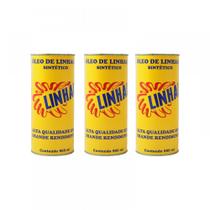 Kit 3 Óleo De Linhaça Linhal Lata 900ml Impermeabilizante Madeira