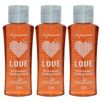 Kit 3 Óleo De Massagem Sensual Sensação Love Amarula 35ml