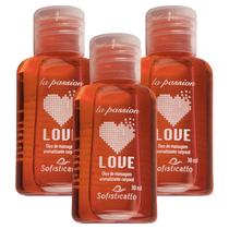 Kit 3 Óleo De Massagem Sensual Sensação Quente Love Amarula