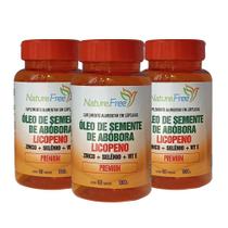 Kit 3 Óleo de semente de abóbora com Licopeno + (ZINCO + SELÊNIO + VIT.E) 60 Cápsulas - NathurePro
