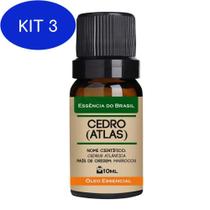 Kit 3 Óleo Essencial De Cedro Atlas 10Ml - Puro E Natural