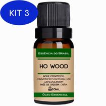 Kit 3 Óleo Essencial De Ho Wood 10Ml - Puro E Natural - Oferta - Essência Do Brasil