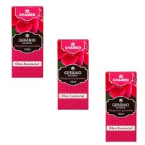 Kit 3 Óleo Essencial Gerânio Bourbon 100% Puro 10ml Chamed