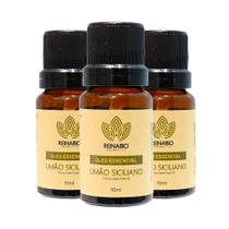 Kit 3 Óleo Essencial Limão Siciliano 100% PURO Certificado Aromaterapia Reinabio 10ml