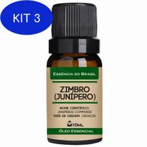 Kit 3 Óleo Essencial Zimbro (Junípero) 10Ml - Puro E Natural