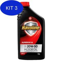 Kit 3 Óleo Havoline 20W50 Mineral 1 Litro