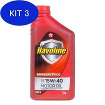 Kit 3 Óleo Havoline Semi Sintético 15W40 Api Sl