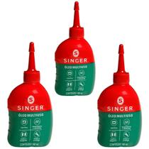 Kit 3 Óleo Lubrificante Singer 100ml para Máquina De Costura Multiuso