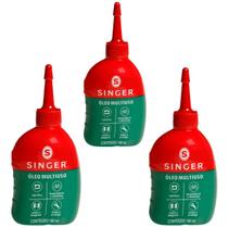 Kit 3 Óleo Lubrificante Singer 100ml para Máquina De Costura Multiuso Kit 3 Óleo Lubrificante Singer 100ml para Máquina De Costura Multiuso