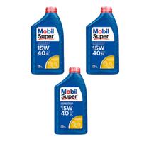 Kit 3 Óleo Motor Mobil Super 15W40 Semissintético 1 Litro
