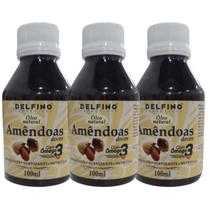 Kit 3 Óleo Natural De Amêndoas Doces 100Ml - Delfino