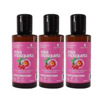 Kit 3 Óleo Rosa Mosqueta Natuseiva 100mL Natural Hidratação Regeneração Brilho Corpo e Cabelo