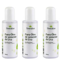 Kit 3 Óleo Vegetal Semente de Uva Livealoe - 120ml