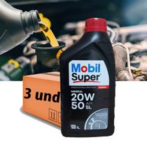 Kit 3 Óleos 20w50 Mineral Mobil Super Original Carro Kit 3 Óleos 20w50 Mineral Mobil Super Original Carro