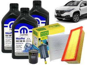 Kit 3 Óleos 5W30 MOPAR + Filtros ORIGINAL MANN-FILTER Nova Strada 1.4 8v 2020 2021 2022 Kit 3 Óleos 5W30 MOPAR + Filtros ORIGINAL MANN-FILTER Nova Strada 1.4 8v 2020 2021 2022