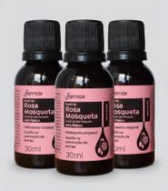 Kit 3 Óleos Corporais Rosa Mosqueta 30ml 100% Puro Farmax