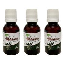 Kit 3 Óleos de Melaleuca Tea Tree 30mL Aroeira Cosmética - 100% Natural, Vegano e Puro Vegetal