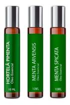 Kit 3 Óleos Essênciais de Menta Arvensis, Spicata, Piperita Roll On 10ml Kit 3 Óleos Essênciais de Menta Arvensis, Spicata, Piperita Roll On 10ml