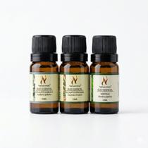Kit 3 Óleos Essenciais P/ Difusor 100% Puro 10ml Nattuaromas Aroma:Eucalipto Globulus, Eucalipto Citriodora E Hortelã