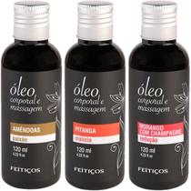 Kit 3 Oleos Massagem Pitanga E Amendoas E Morango Champagne