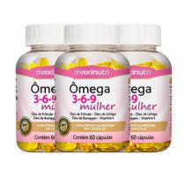 Kit 3 Ômega 3-6-9 Mulher 60 Capsulas Maxinutri