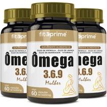 Kit 3 Ômega 3 6 9 Mulher Oléos De Prímula, Borragem e Borragem e Vitamina E 60 Cápsulas - FitoPrime